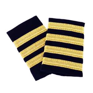 Navy Blue Epaulettes with Gold Stripes