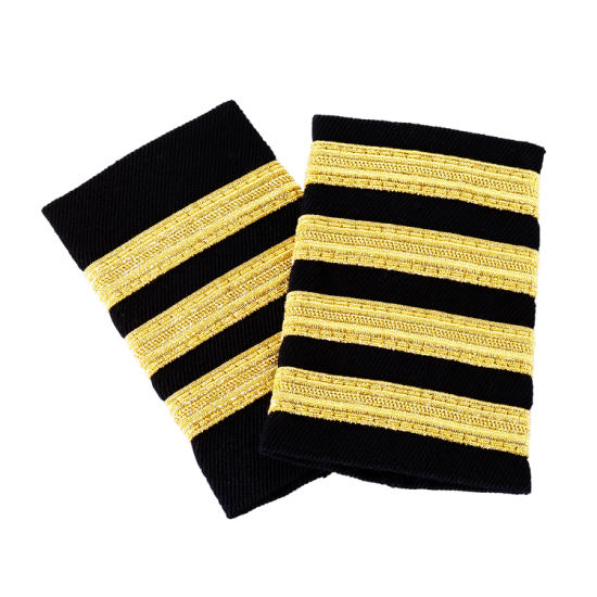 Black Epaulettes with Gold Stripes - Click Image to Close