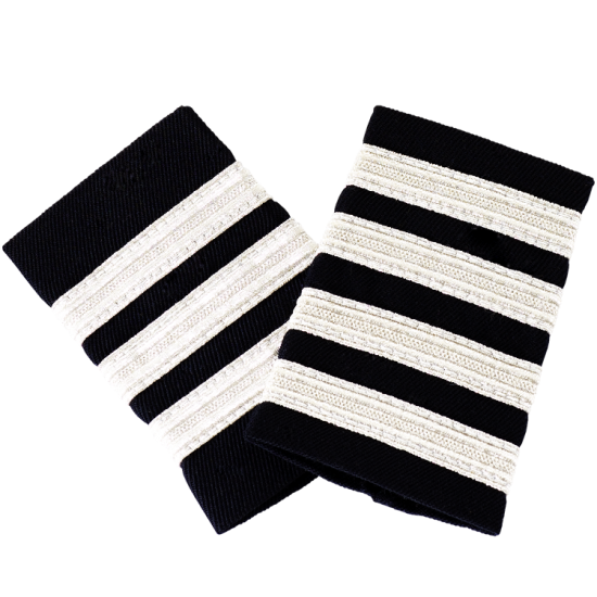 Black Epaulettes with Silver Stripes - Click Image to Close
