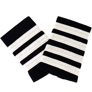 Black Epaulettes with Silver Stripes