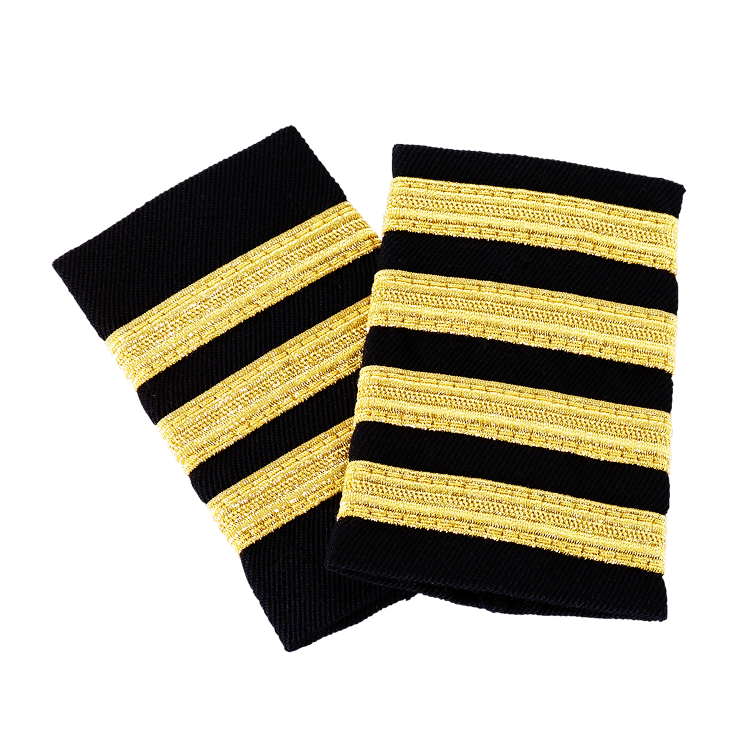 Black Epaulettes with Gold Stripes